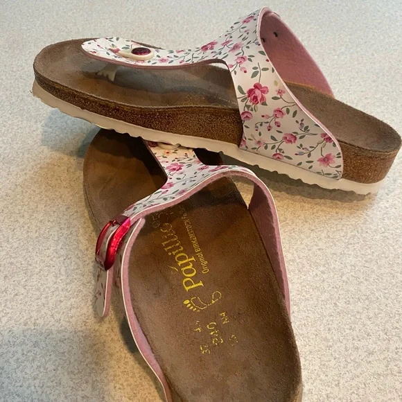 Papillio Pink and White Floral Sandals - Picture 2 of 6